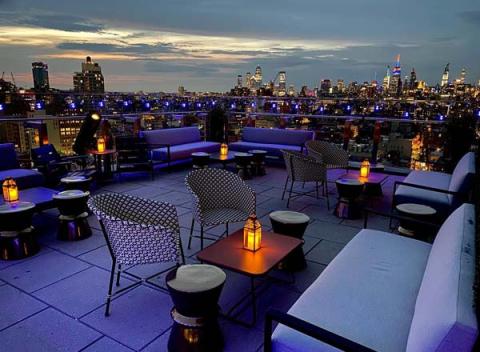 venue rooftop, external shot