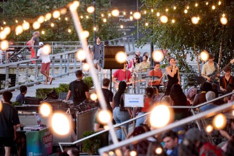 Cordelia Fox performs as part of Berklee's Summer in the City concert series.